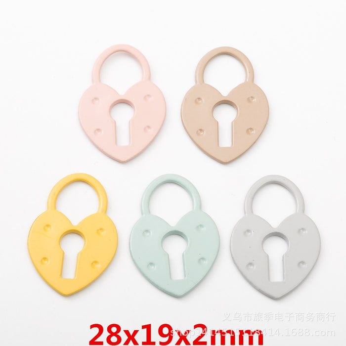 Gold Zinc Alloy Heart Lock Charm Pendant for DIY Necklace Bracelet Jewelry Making