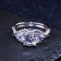 Heart Shape Zircon Ring For Women, Copper White Gold Plated Fashion OL Jewelry view 3