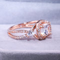 Rose Gold Geometric Zircon Ring European American Fashion Women's Jewelry view 3