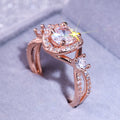 Rose Gold Geometric Zircon Ring European American Fashion Women's Jewelry view 2