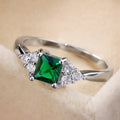Creative Emerald Green Zircon Engagement Ring For Women, European American Hand Jewelry view 3