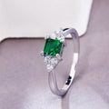 Creative Emerald Green Zircon Engagement Ring For Women, European American Hand Jewelry view 5