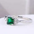 Creative Emerald Green Zircon Engagement Ring For Women, European American Hand Jewelry view 4