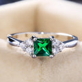 Creative Emerald Green Zircon Engagement Ring For Women, European American Hand Jewelry view 2