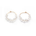 Elegant Clear Crystal Beaded Gold Alloy Hoop Earrings For Women Trendy Minimalist Fashion Circle Earrings view 5