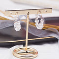 Elegant Clear Crystal Beaded Gold Alloy Hoop Earrings For Women Trendy Minimalist Fashion Circle Earrings view 3