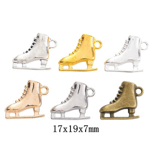 Zinc Alloy Ice Skate Charm Pendant No.650623 for DIY Necklace Bracelet Jewelry Making
