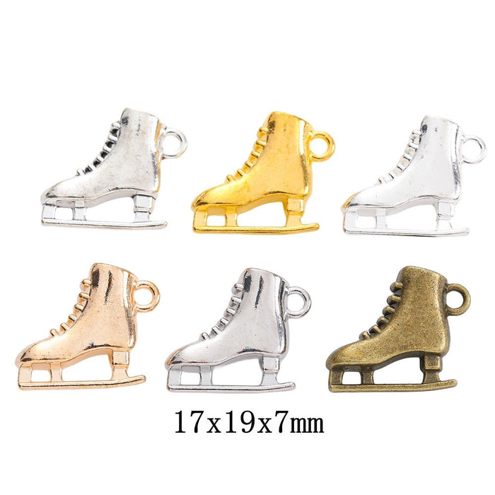 Zinc Alloy Ice Skate Charm Pendant No.650623 for DIY Necklace Bracelet Jewelry Making