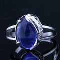Angel Wing Ring With Synthetic Blue Sapphire, European Creative Engagement Finger Jewelry view 2