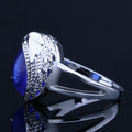 Angel Wing Ring With Synthetic Blue Sapphire, European Creative Engagement Finger Jewelry view 4