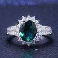 Green Flower Zircon Engagement Ring For Women Wedding Anniversary Gift Jewelry view 2