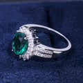 Green Flower Zircon Engagement Ring For Women Wedding Anniversary Gift Jewelry view 3