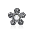 Vintage Alloy Pearl Flower Brooch With Rhinestones For Clothing view 1