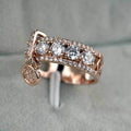 European Fashion Creative Women's Round Disc Ring With Large Inlaid Cubic Zirconia view 2