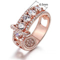 European Fashion Creative Women's Round Disc Ring With Large Inlaid Cubic Zirconia view 5