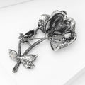 Alloy Pearl Rhinestone Rose Brooch Pin For Coats And Apparel view 4