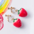 Creative Simulated Strawberry Acrylic Alloy Non Pierced Clip On Fun Fruit Drop Women's Earrings view 4