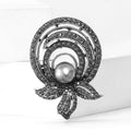 Alloy Pearl Rhinestone Flower Brooch Pin For Women's Clothing view 2