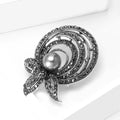 Alloy Pearl Rhinestone Flower Brooch Pin For Women's Clothing view 3