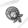 Alloy Pearl Rhinestone Flower Brooch Pin For Women's Clothing view 4