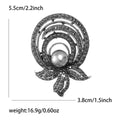 Alloy Pearl Rhinestone Flower Brooch Pin For Women's Clothing view 5