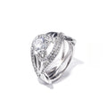 Leaf Vine Interlaced Ring For Women, Copper White Gold Plated Zircon Fashion Hand Jewelry view 2