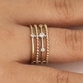 Hip Hop Geometric Line Zircon Ring Fashion Statement Women Finger Jewelry view 4