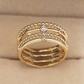 Hip Hop Geometric Line Zircon Ring Fashion Statement Women Finger Jewelry view 2