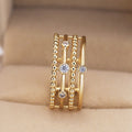 Hip Hop Geometric Line Zircon Ring Fashion Statement Women Finger Jewelry view 3