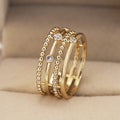 Hip Hop Geometric Line Zircon Ring Fashion Statement Women Finger Jewelry view 1