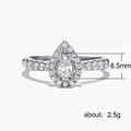 Vintage European Water Drop Full Pave Zircon Women Ring For Banquet Jewelry view 4