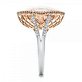 Champagne Zircon Ring For Women, 14K Rose Gold Plated Two Tone European Fashion Jewelry view 4