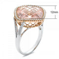Champagne Zircon Ring For Women, 14K Rose Gold Plated Two Tone European Fashion Jewelry view 5