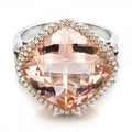Champagne Zircon Ring For Women, 14K Rose Gold Plated Two Tone European Fashion Jewelry view 2