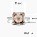 Fashion Champagne Yellow Princess Cut Two Tone Ring Engagement Proposal Hand Jewelry view 3