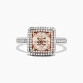 Fashion Champagne Yellow Princess Cut Two Tone Ring Engagement Proposal Hand Jewelry view 1