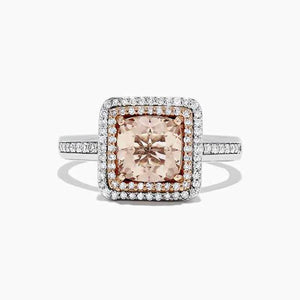 Fashion Champagne Yellow Princess Cut Two Tone Ring Engagement Proposal Hand Jewelry