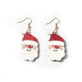 Glitter Acrylic Christmas Santa Snowman Reindeer Tree Gift Stocking Alloy Hook Dangle Earrings view 2