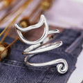 Creative Cute Cat Wrap Ring With Smooth Finish, Fashion Personalized Jewelry Gift For Women view 1