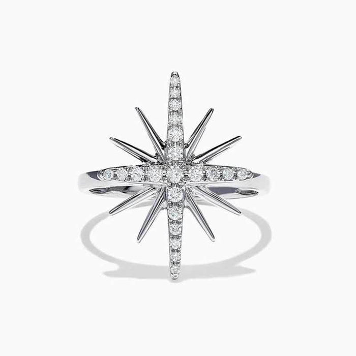 Simple Fashion Floral Ring With Micro Pave Zircon, Korean Sweet Snowflake Slim Jewelry