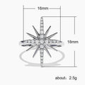 Simple Fashion Floral Ring With Micro Pave Zircon, Korean Sweet Snowflake Slim Jewelry view 5