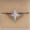 Simple Fashion Floral Ring With Micro Pave Zircon, Korean Sweet Snowflake Slim Jewelry view 2
