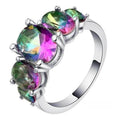 Fashion Oval Colorful Zircon Ring, European American Hot Selling Hand Jewelry view 2