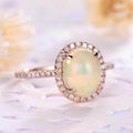 New Synthetic Opal Ring European American Fashion Women's Finger Ring Jewelry Accessory view 2