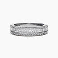 European American T Shape Square CZ Full Stone Ring, Luxury Cubic Zirconia Couple Band view 6