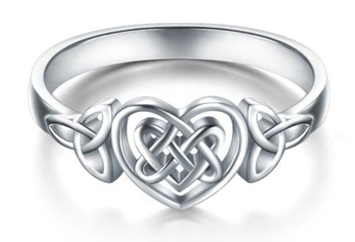 Classic European Heart Ring, Copper Celtic Knot Engagement Finger Ring Fashion Accessory