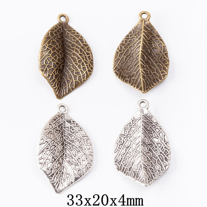 Zinc Alloy Leaf Charm Pendant No.561303 for DIY Necklace Bracelet Jewelry Making