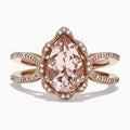 New Rose Gold Plated Water Drop Zircon Gemstone Ring Fashion Women's Jewelry Accessory view 1