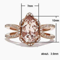 New Rose Gold Plated Water Drop Zircon Gemstone Ring Fashion Women's Jewelry Accessory view 5