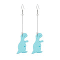Cute Transparent Blue Acrylic Dinosaur Dangle Ear Clips Korean Fun Novelty Alloy Hook Earrings view 5